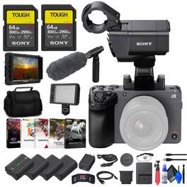 Sony - FX30 Digital Cinema Camera with XLR Handle Unit + 4K Monitor + 2 x Cards + More