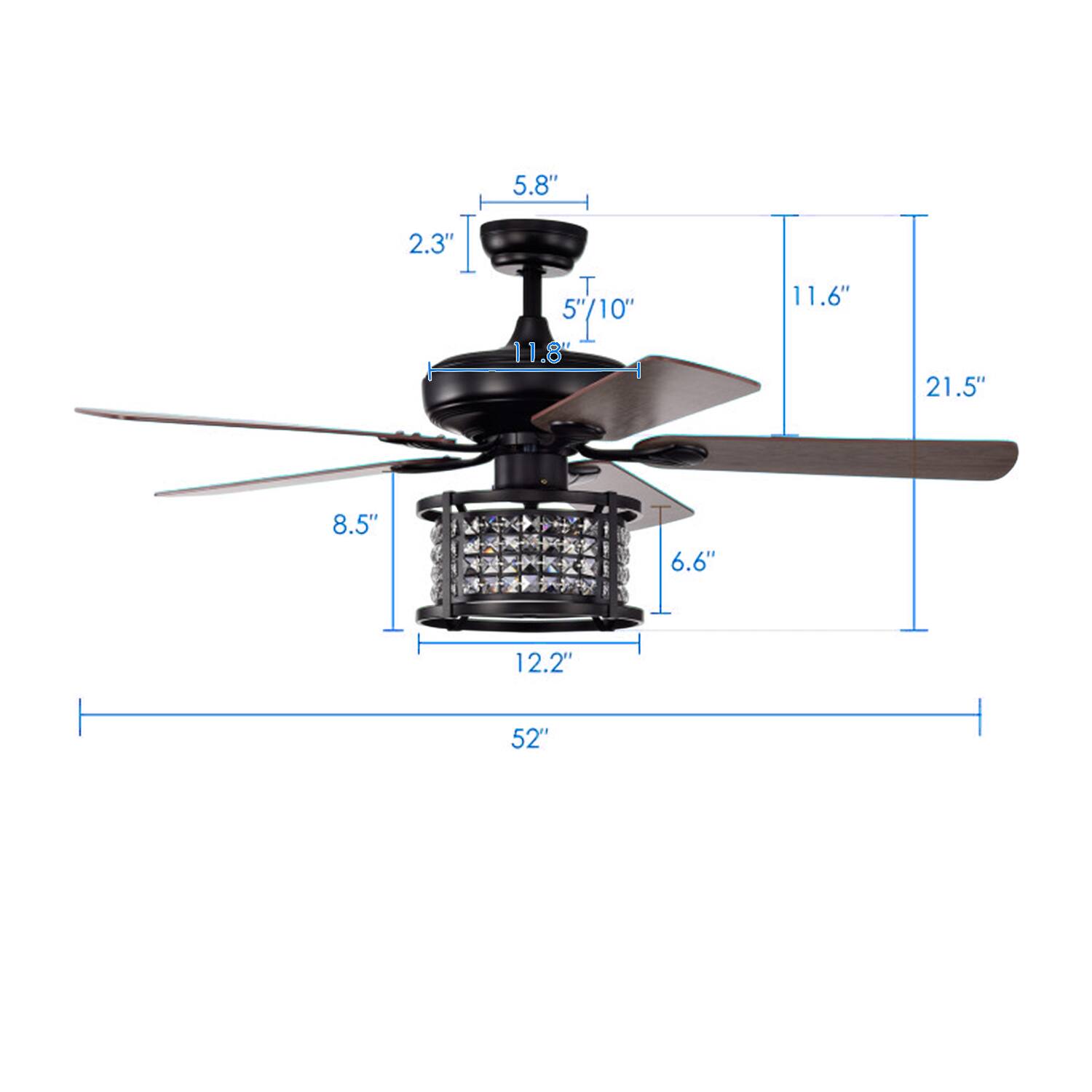 5.8"  
2.3"  
5"/10"  
11.8"  
11.6"  
21.5"  
8.5"  
6.6"  
12.2"  
52"