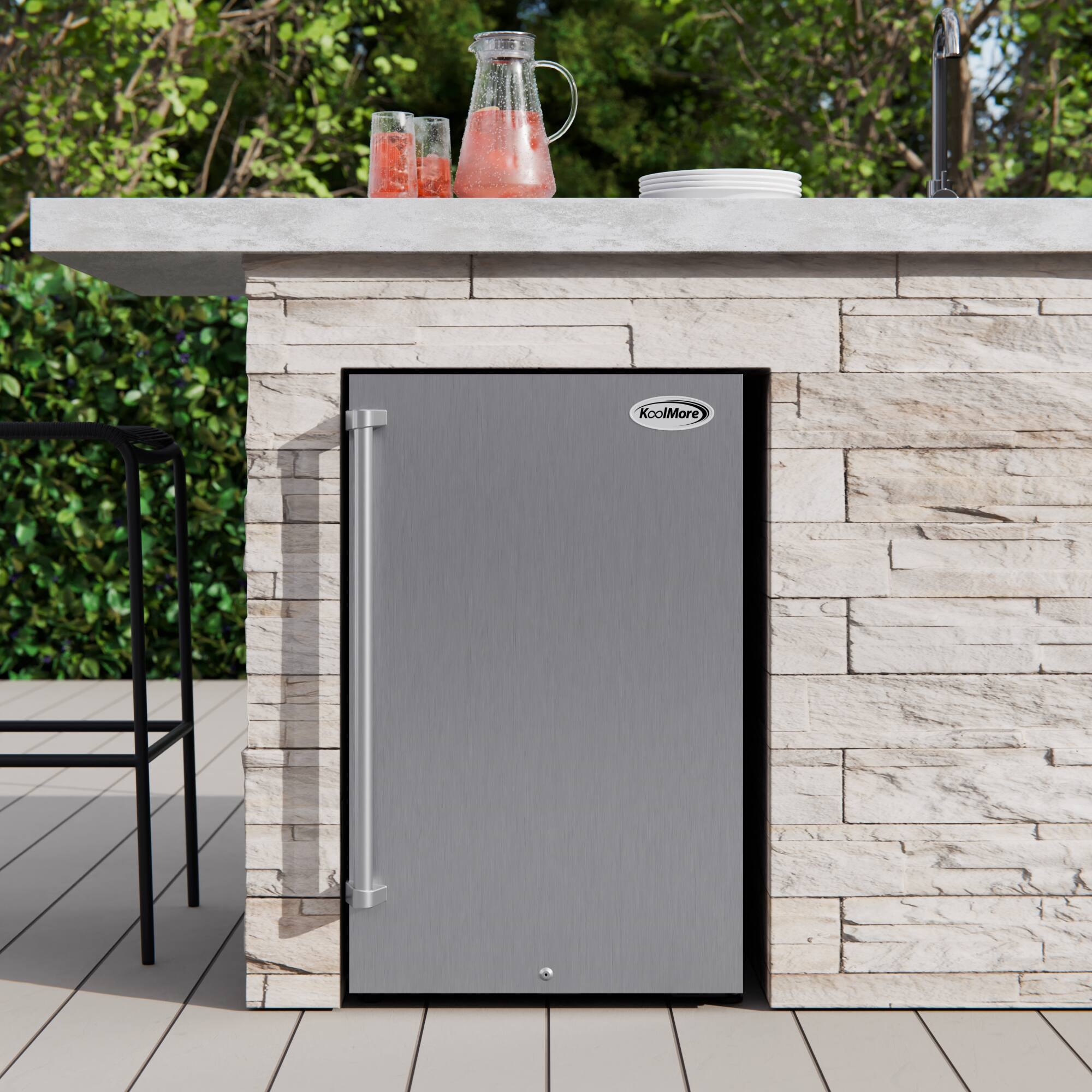 Alt View 1. Koolmore - 21 in. Outdoor Refrigerator with IPX 4 Rating and Glass Shelves 4.4 Cu. ft. in Stainless-Steel CSA Certified Energy Star - Stainless-Steel.