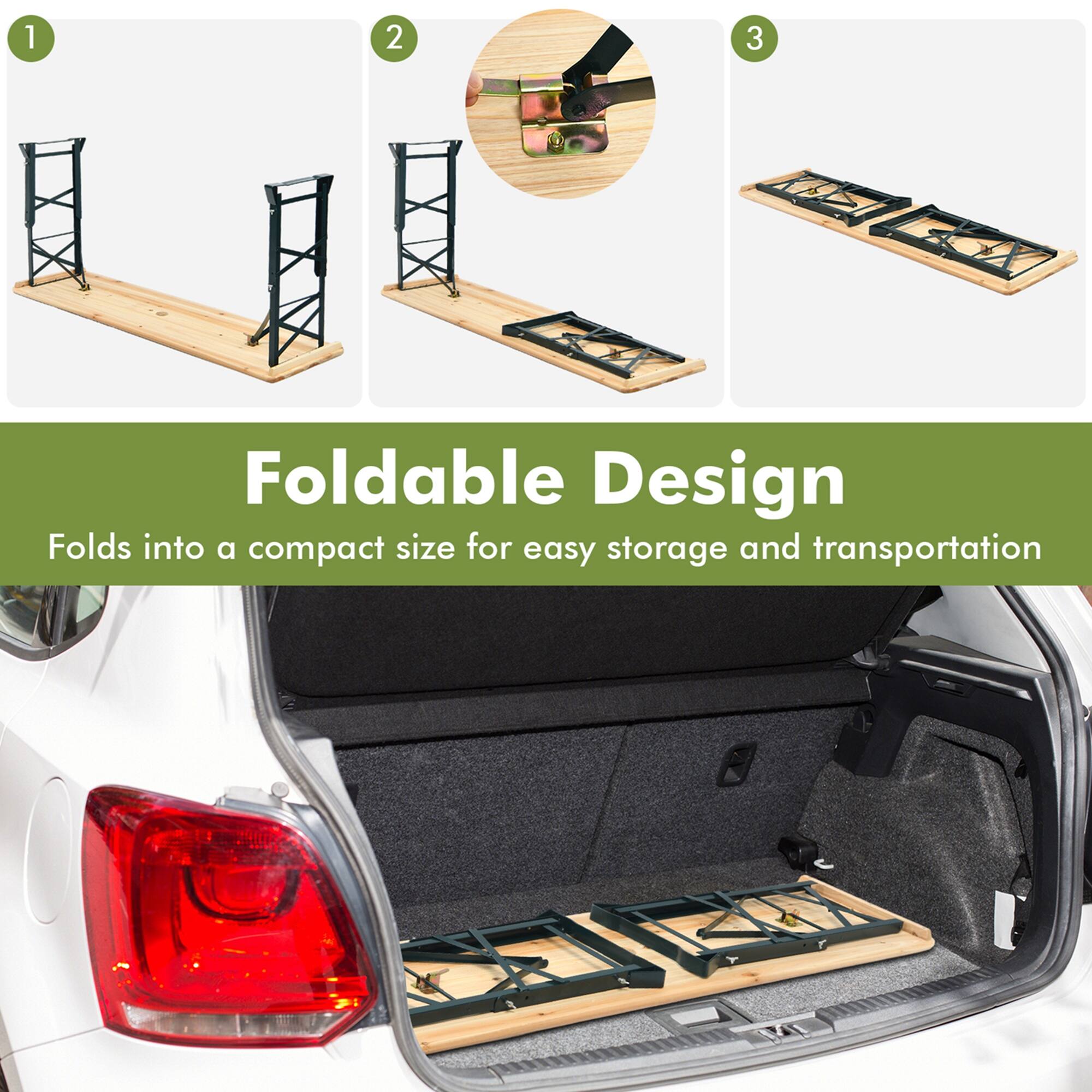 1 2 3 Foldable Design Folds into a compact size for easy storage and transportation