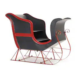 BreeBe - Vintage-Inspired Iron Sleigh - Black, Red