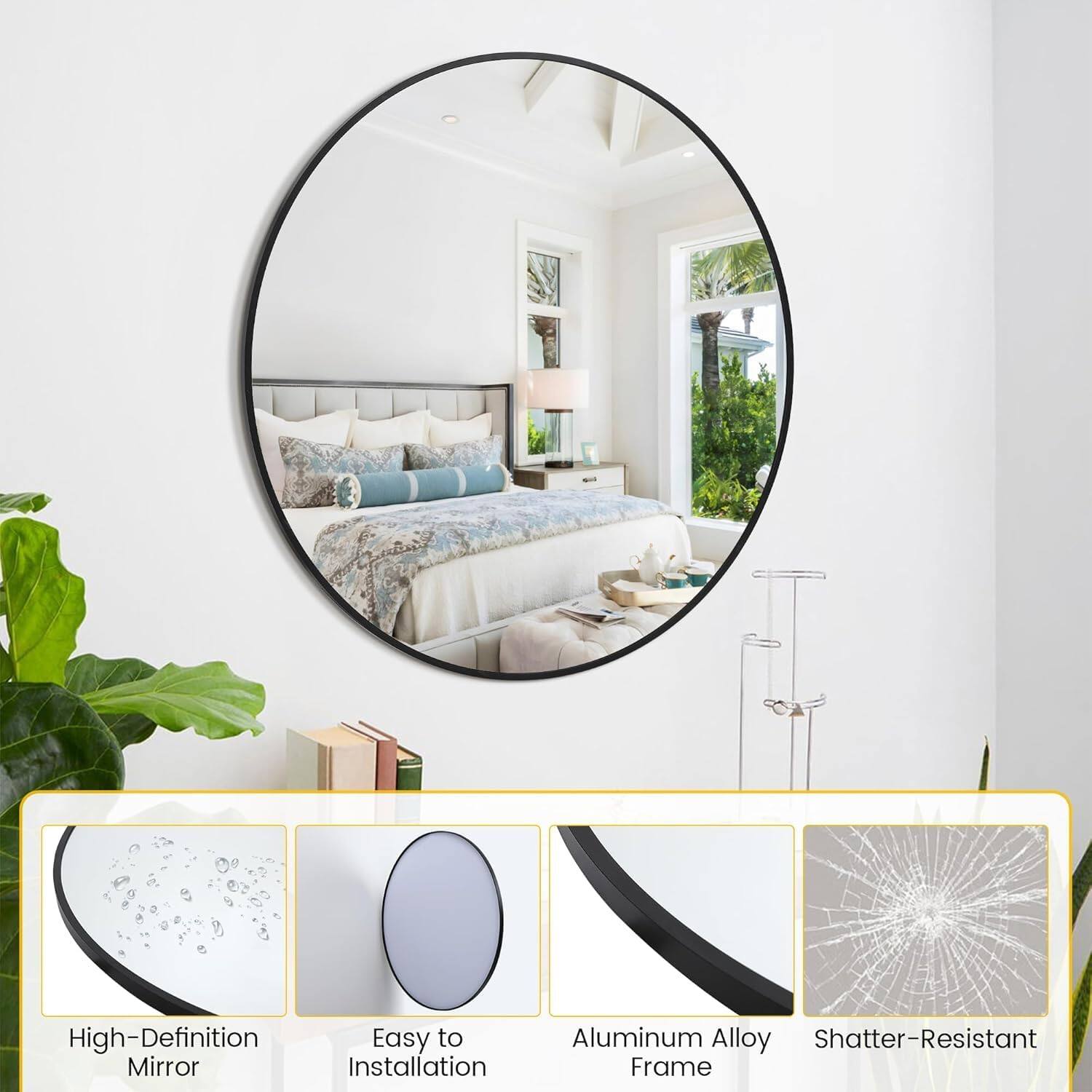 High-Definition Mirror  
Easy to Install  
Aluminum Alloy Frame  
Shatter-Resistant