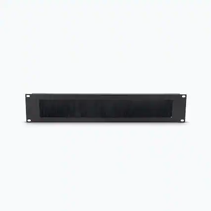 Front. On Stage Stands - On-Stage RPBR2000 2U Brush Rack Panel - Black.