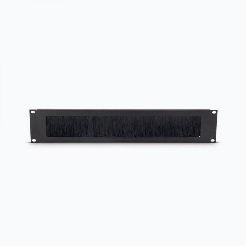 Front. On Stage Stands - On-Stage RPBR2000 2U Brush Rack Panel - Black.