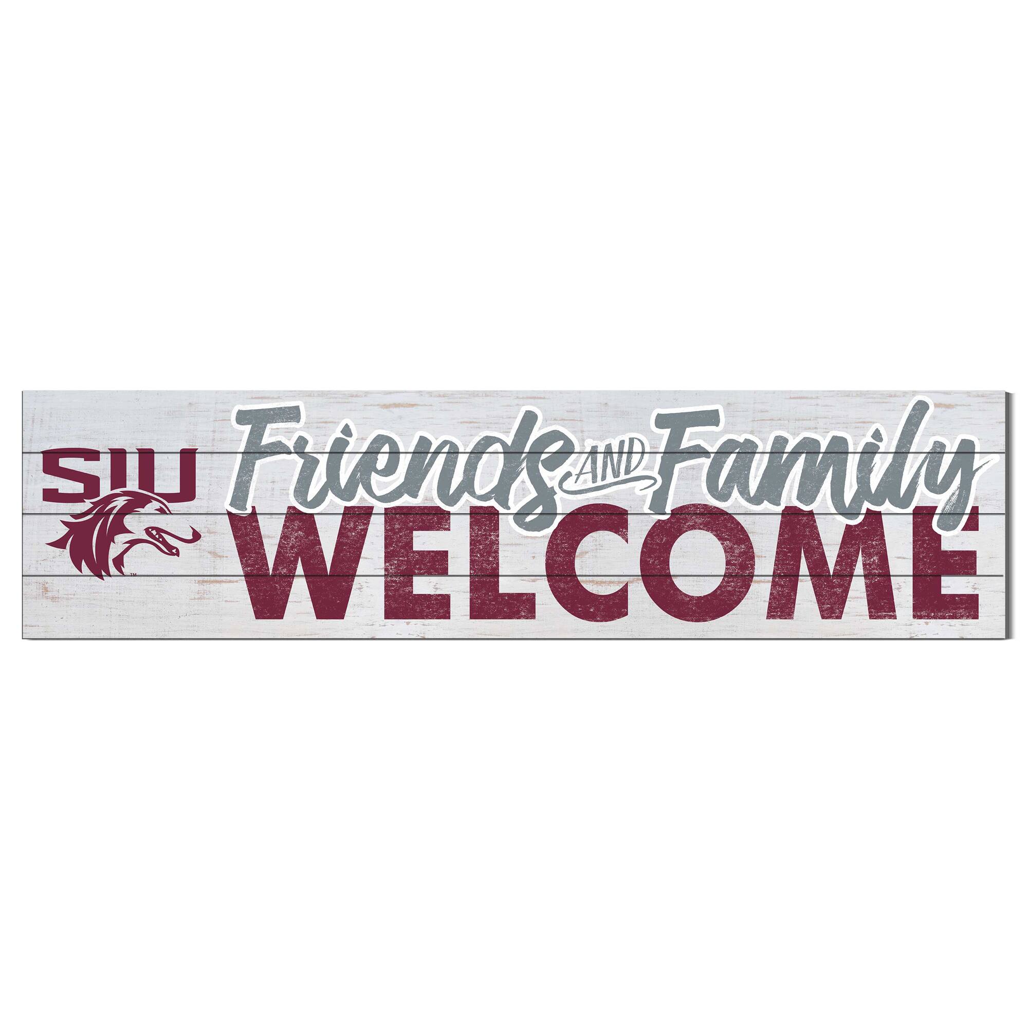 White Southern Illinois Salukis 10'' x 40'' Friends & Family Welcome Sign