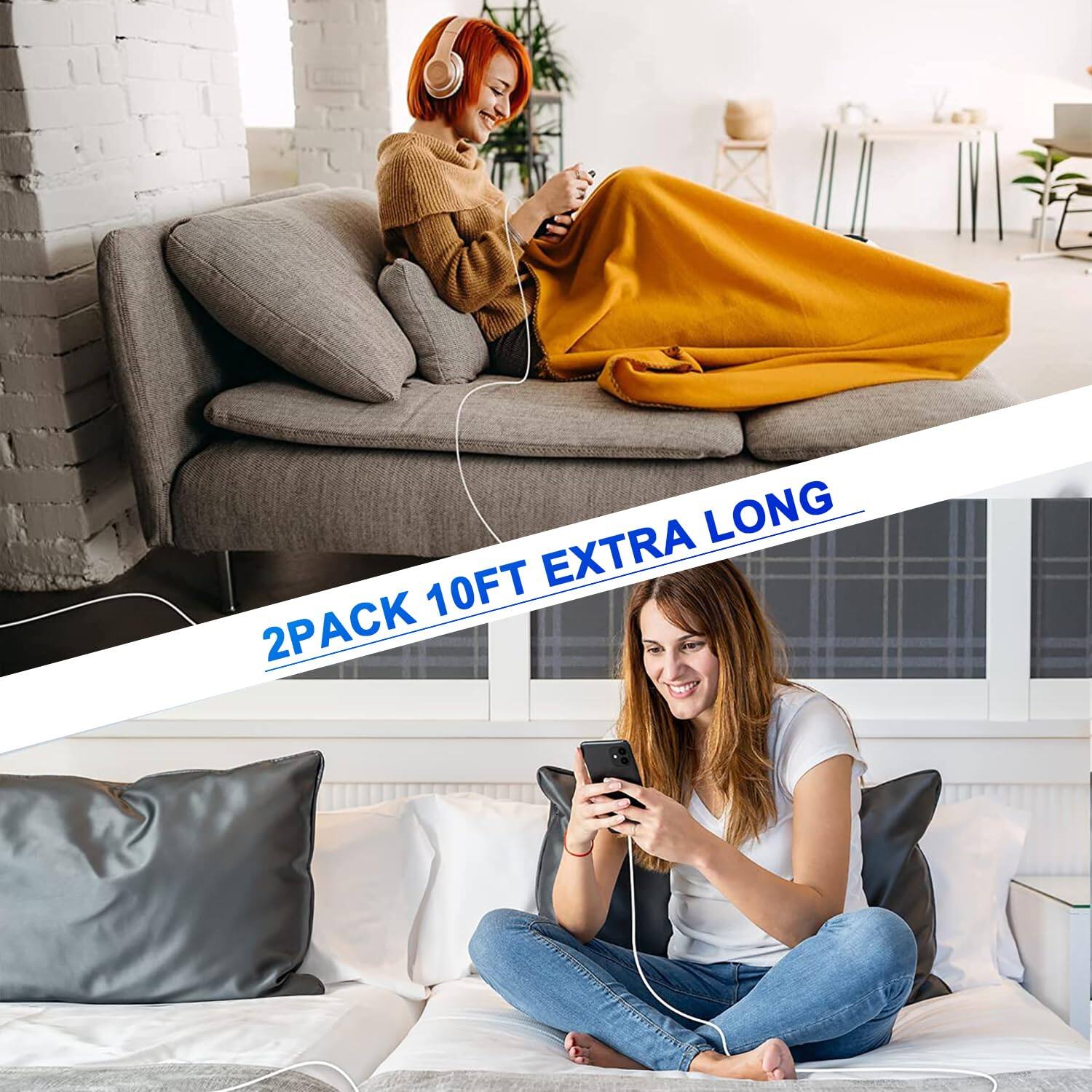 2PACK 10FT EXTRA LONG