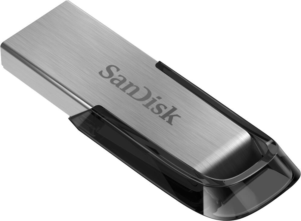 Alt View 12. SanDisk - Ultra Flair 64GB USB Type A Flash Drive - Brushed Silver/Black.