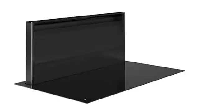 Angle. Viking - 48"W Viking RVL Built-In 5 Element Electric Induction Cooktop with Integrated Downdraft - Black.