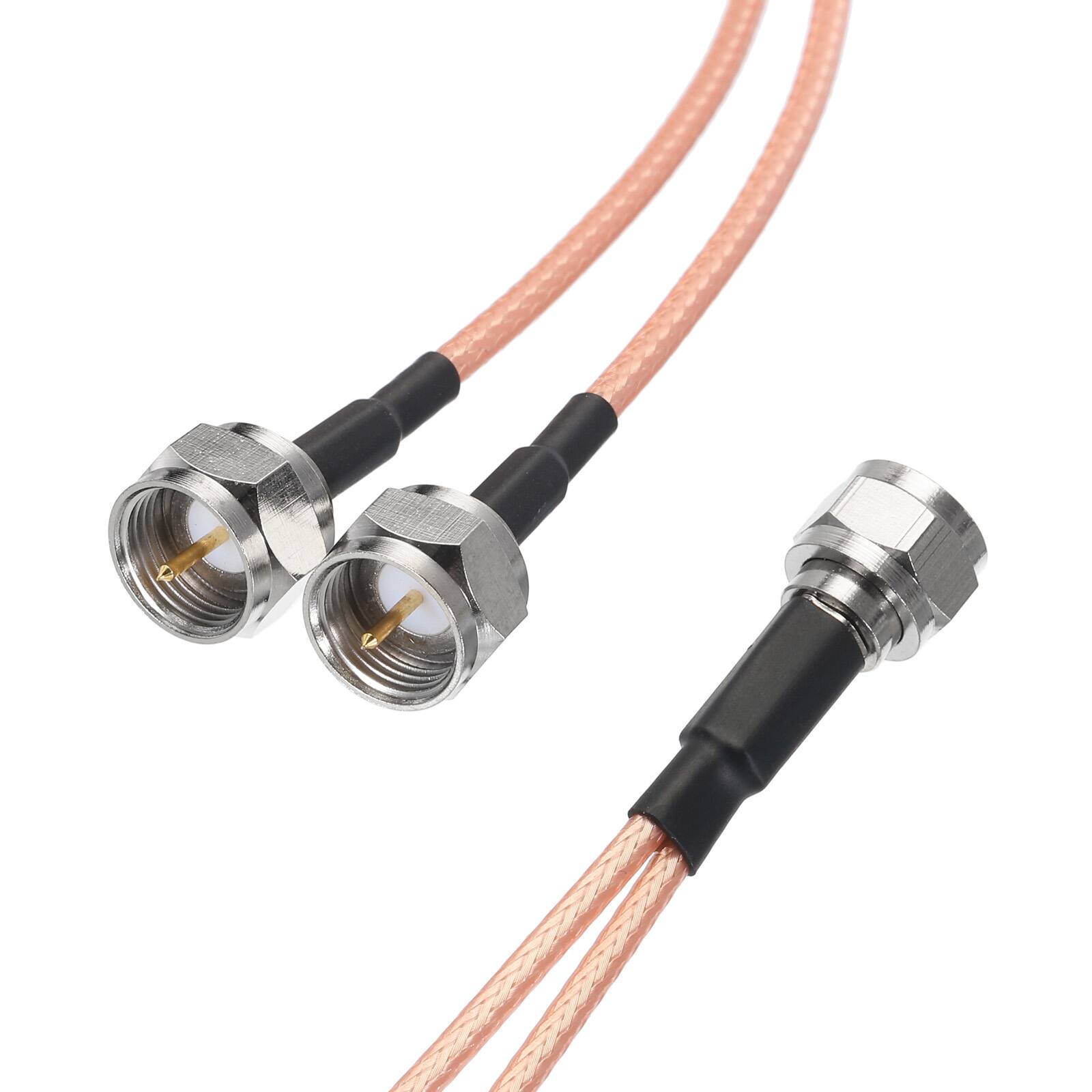 Alt View 2. Unique Bargains - RG6 Coax Splitter 3Way F Male to 2 F Male 6in 75 Ohm for Antenna/TV/Video/DVD Player, RG316 Coax - Rose Gold.