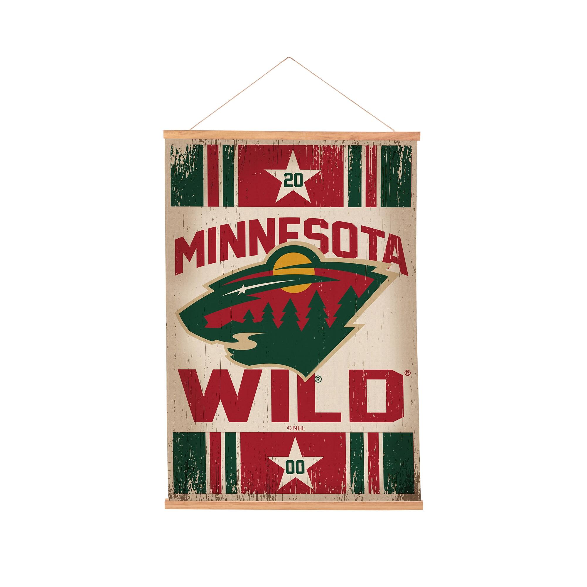 Minnesota Wild 24" x 36" Antique Style Canvas Wall Art Tapestry with Wood Frame