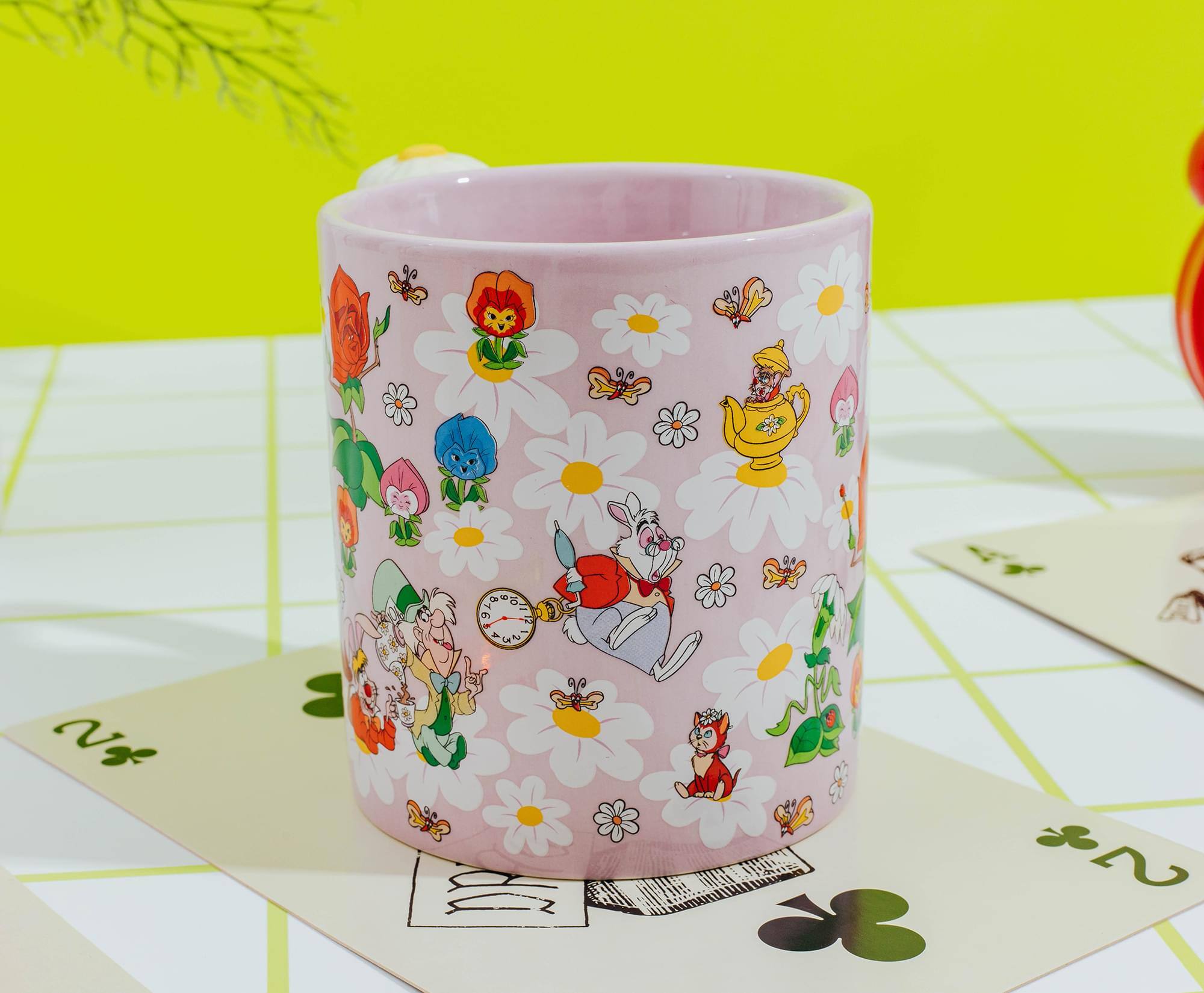 Alt View 5. Silver Buffalo - Disney Alice In Wonderland Flowers Ceramic Mug With Sculpted Handle | 22 Ounces - Pink.