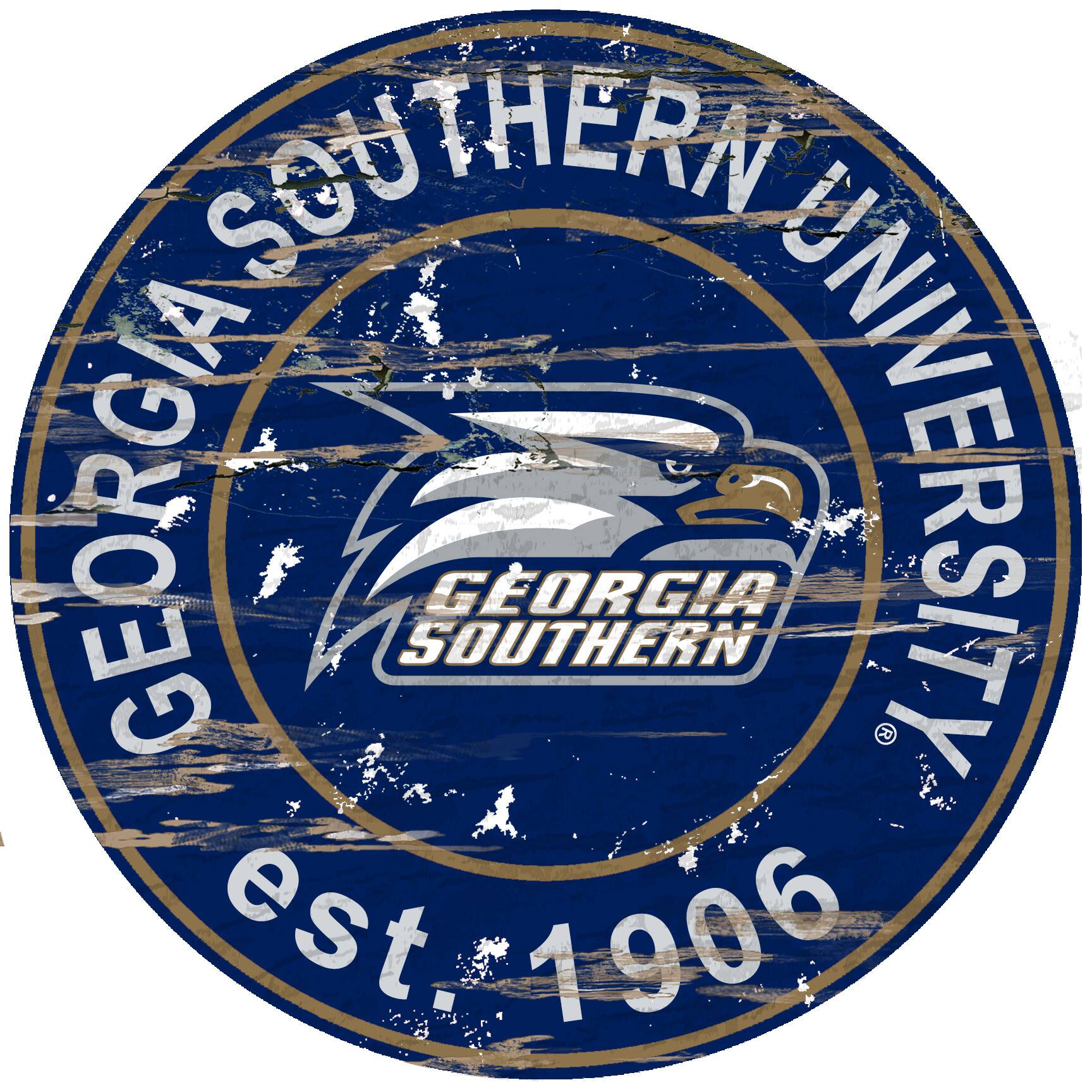 Georgia Southern Eagles 23.5" Distressed Round Sign