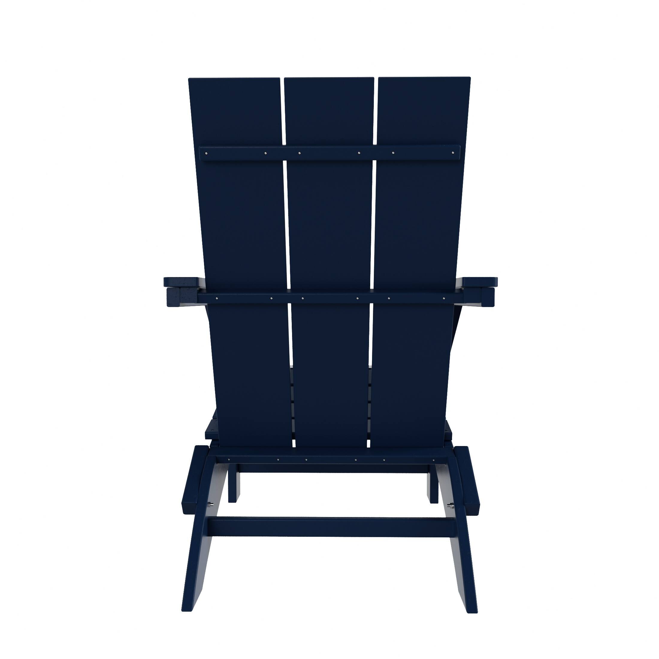 Alt View 2. WestinTrends - WestinTrends Ashore Outdoor HDPE Modern Folding Adirondack Chair - Navy Blue.
