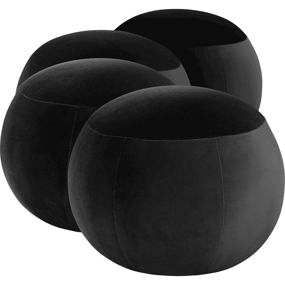 Alt View 4. Meridian Furniture - Apollo Black Velvet Bench - Black.