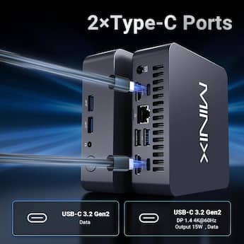 MINIX NUC355 Mini PC, Intel Core 3 N355, 16GB DDR5, 512GB PCIe SSD MINIX NUC355 Mini PC, Intel Core 3 N355, 16GB DDR5, 512GB PCIe SSD