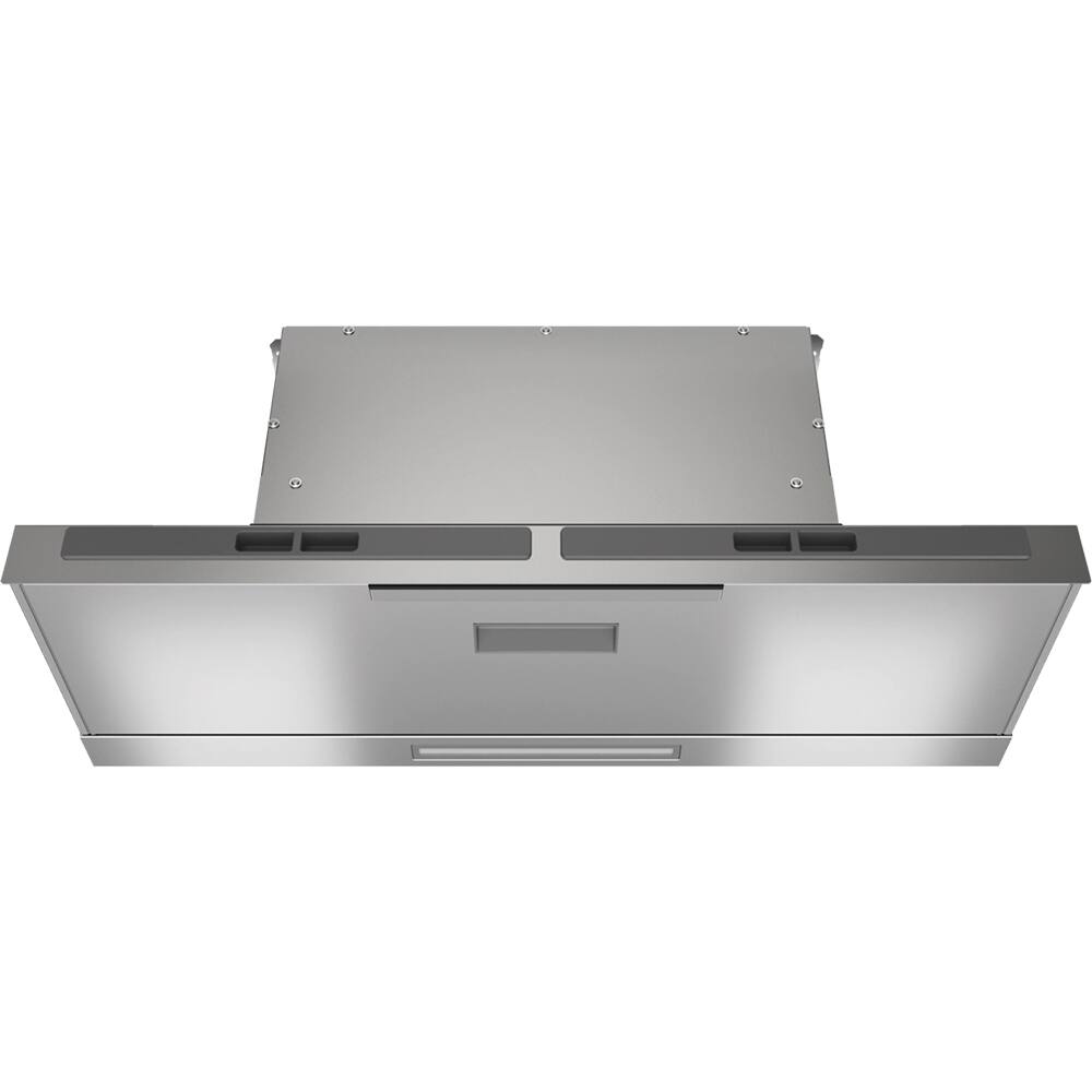 Angle. Miele - DAS 8930 36" Slimline Built-in Ventilation with WiFi LED Touch Panel  - Stainless.