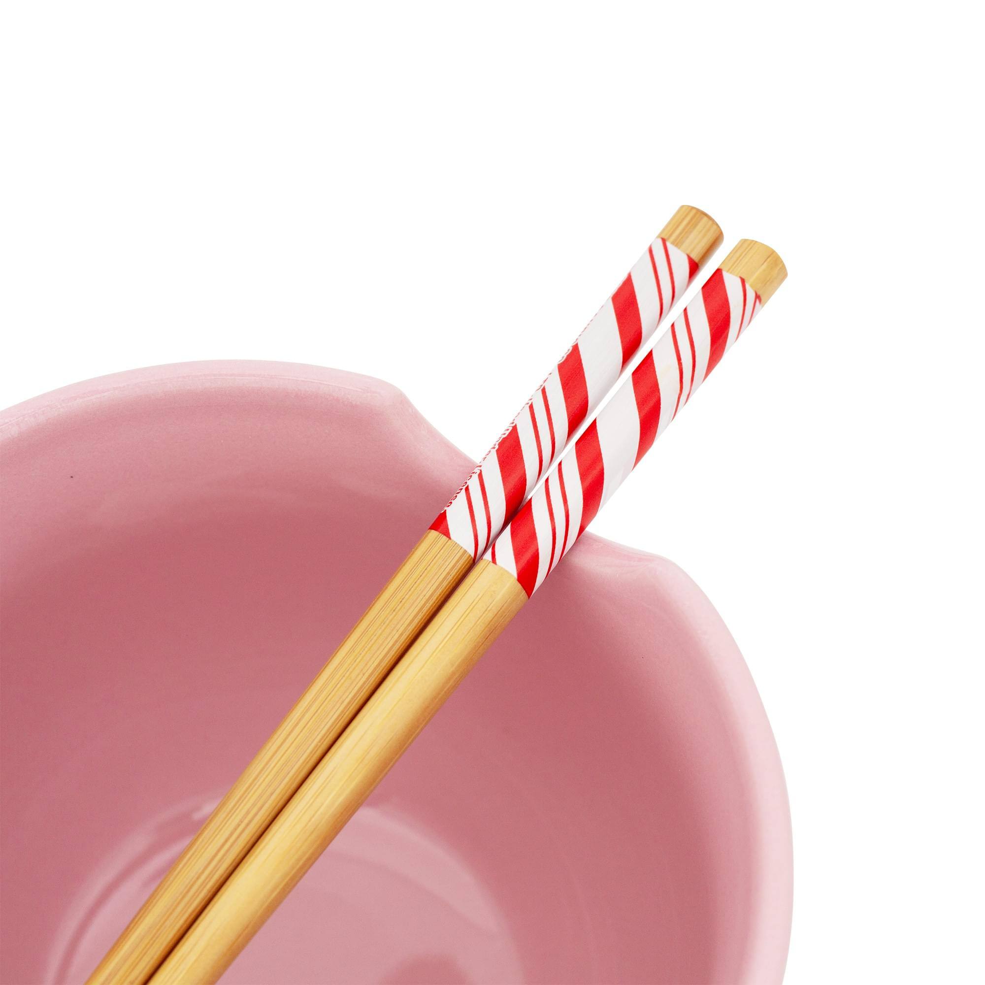 Alt View 10. Silver Buffalo - Sanrio Hello Kitty Holiday 20-Ounce Ceramic Ramen Bowl and Chopstick Set - Pink.