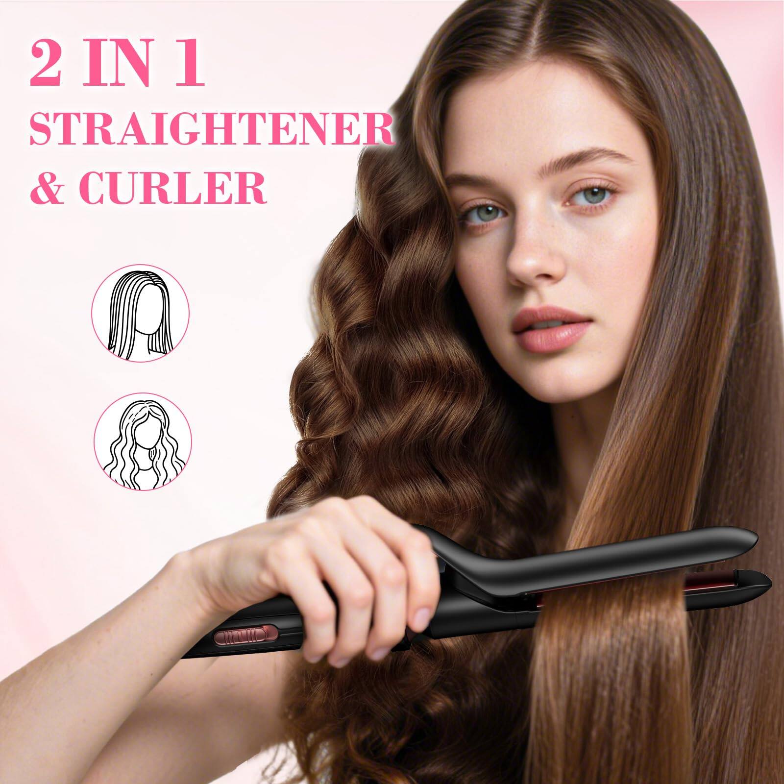2 IN 1  
STRAIGHTENER & CURLER