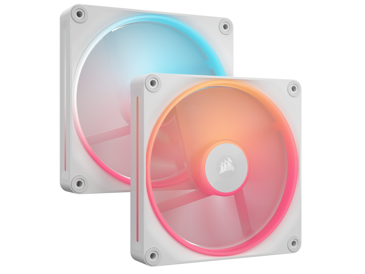 Alt View 2. CORSAIR - CORSAIR iCUE LINK LX140-R RGB 140mm PWM Reverse Fan Kit - White, Dual Light Loops, Magnetic Bearing - White.