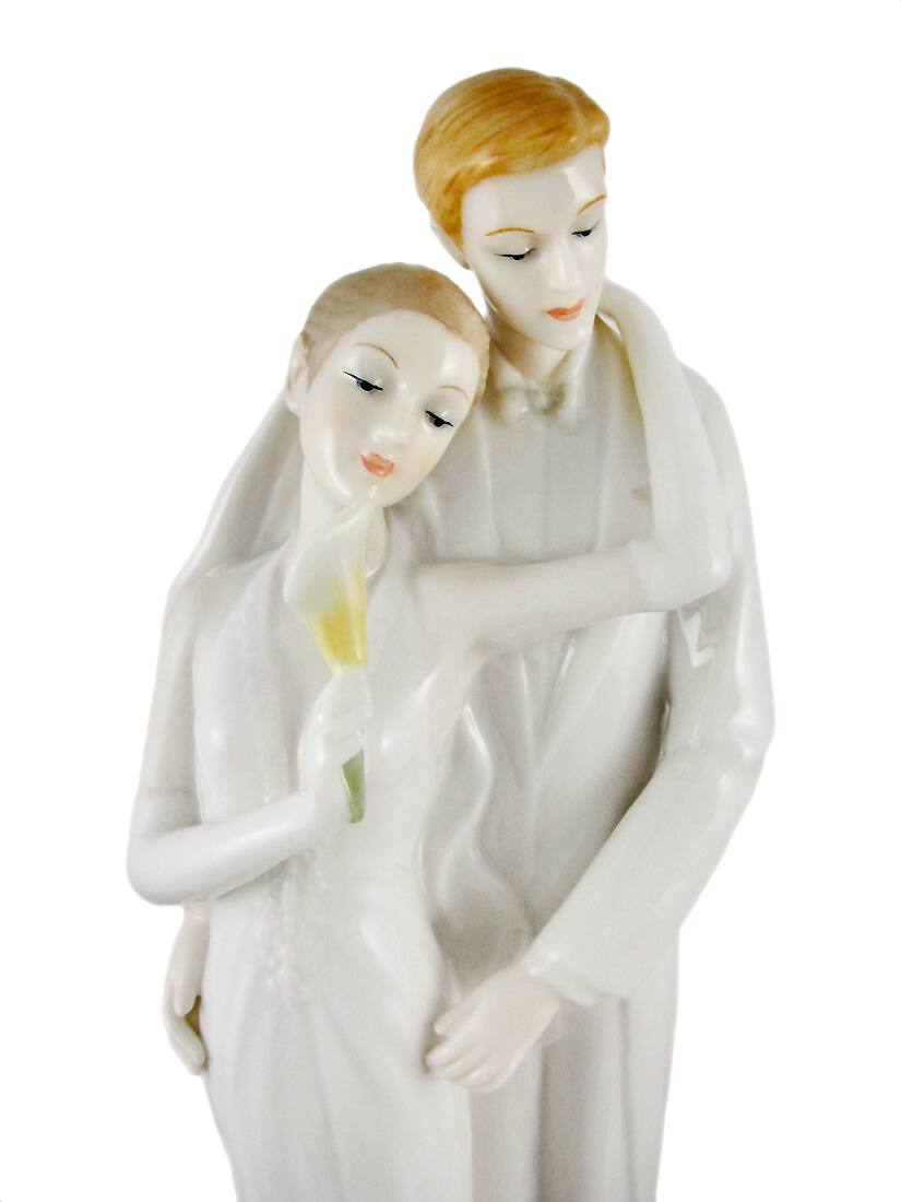 Alt View 3. Veronese Design - TO HAVE AND HOLD Fine Porcelain Wedding Couple Statue - White.