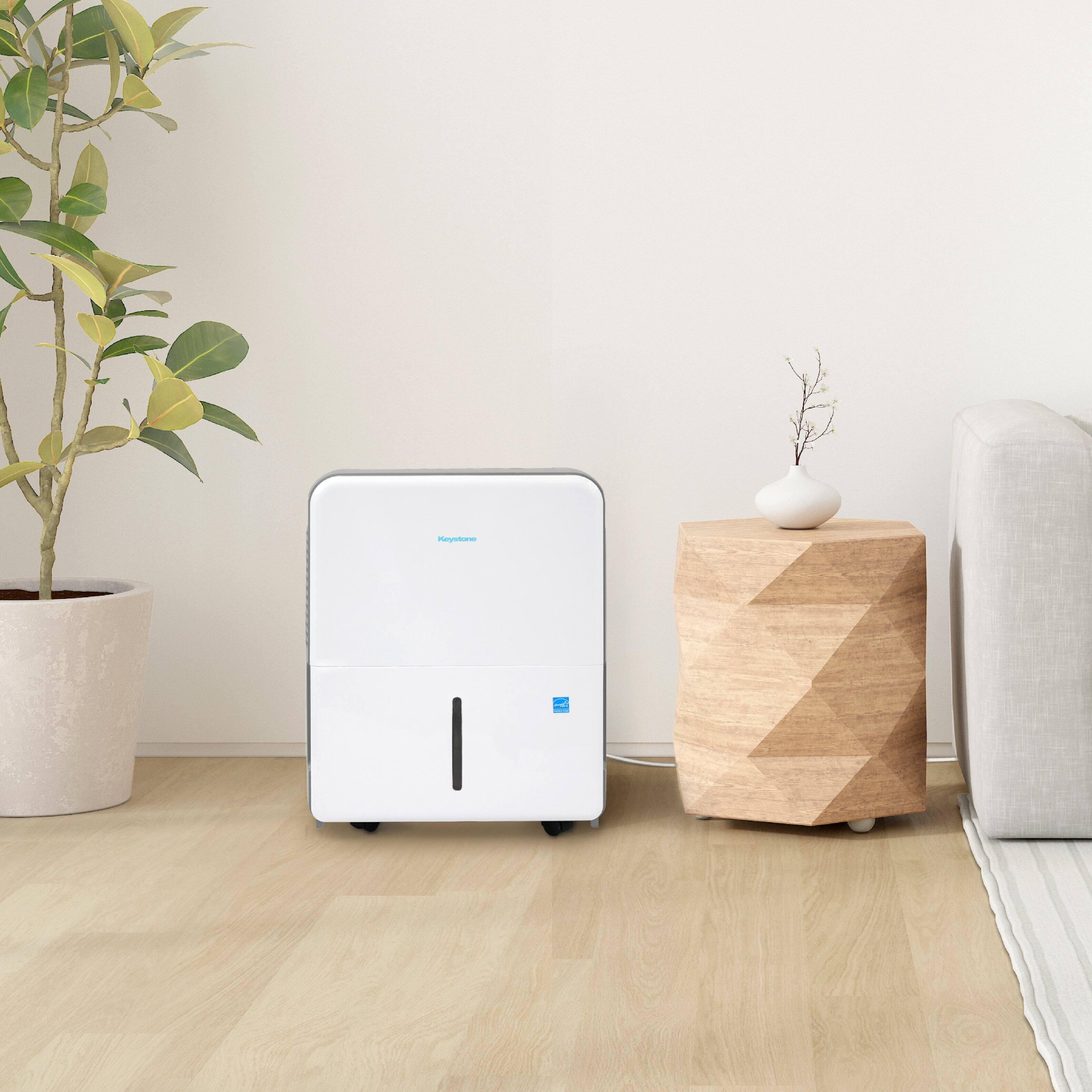 Alt View 4. Keystone - 50 Pint 7.2 Quart Capacity Dehumidifier with Electronic Controls - White.