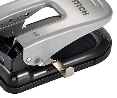 Alt View 2. Bostitch - EZ Squeeze 2-Hole Punch, 40 Sheet Capacity, Black/Silver - Multicolor.