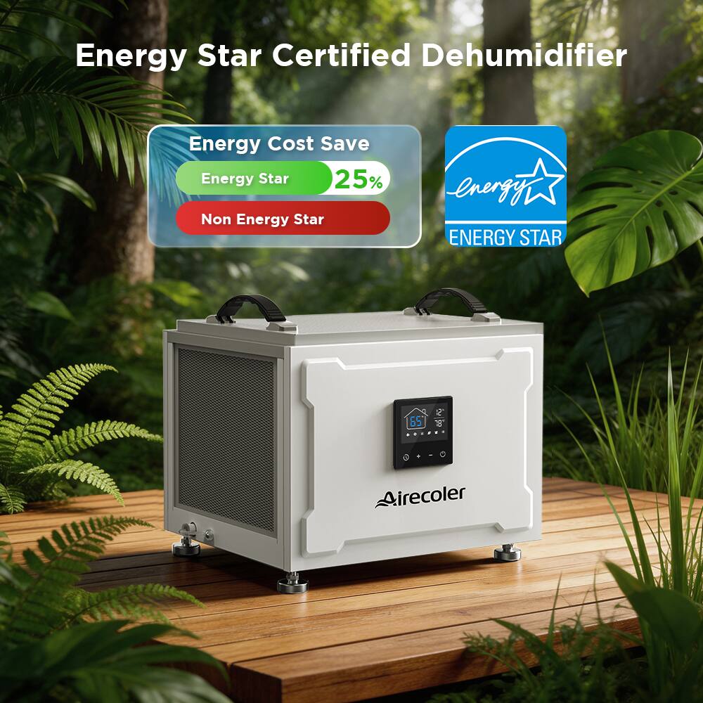 Energy Star Certified Dehumidifier

Energy Cost Save
- Energy Star: 25%
- Non Energy Star: 5%

ENERGY STAR

Airecooler