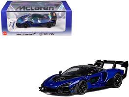 CM Models - McLaren Senna GTR Blue Metallic with Black Top 1/64 Diecast Model Car by CM Model - Blue Metallic and Black