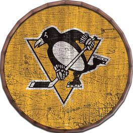 Fan Creations - Pittsburgh Penguins 24" Cracked Color Barrel Top Sign - Multicolor