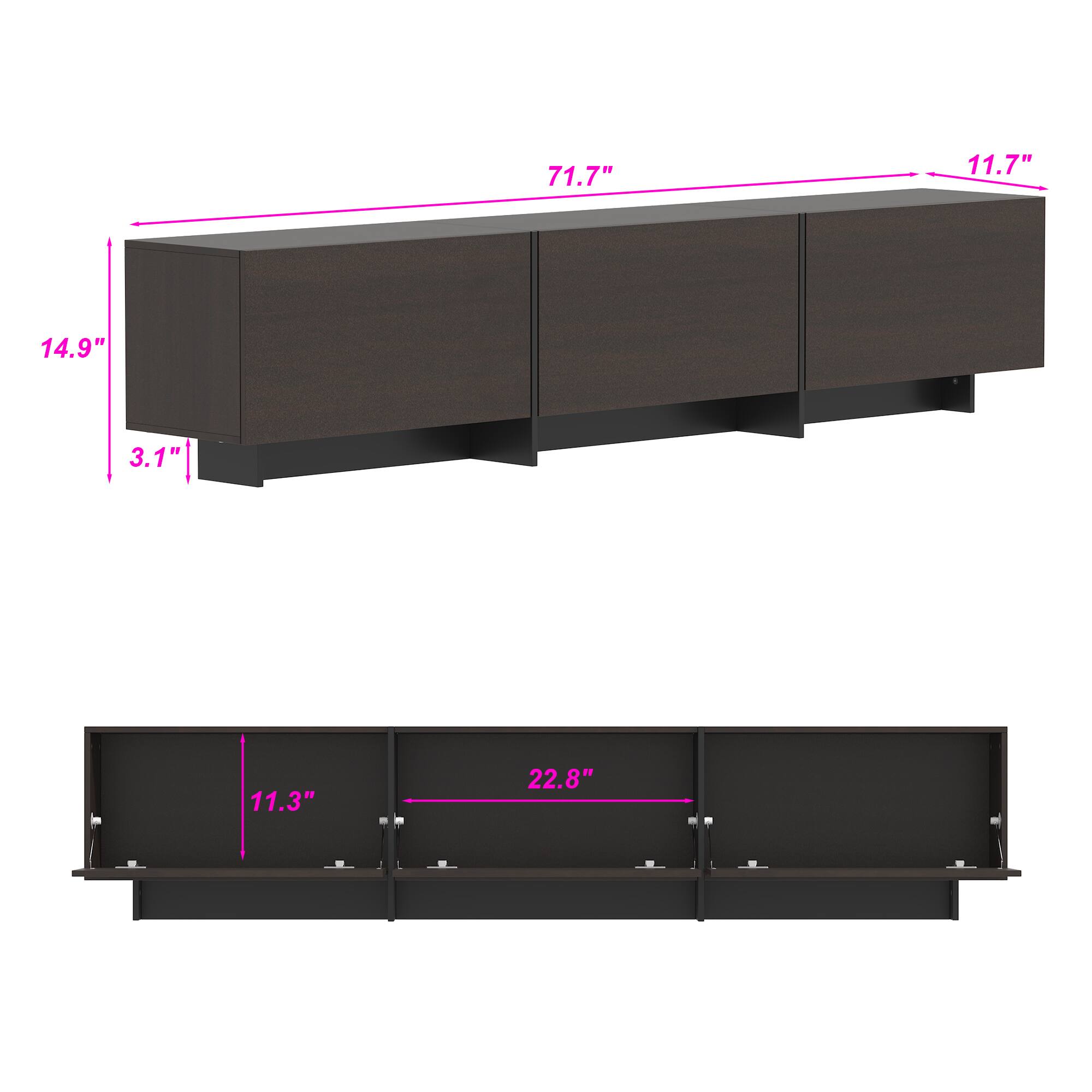 The text on the image reads: "71.7" 11.7" 14.9" 3.1" 11.3" 22.8".