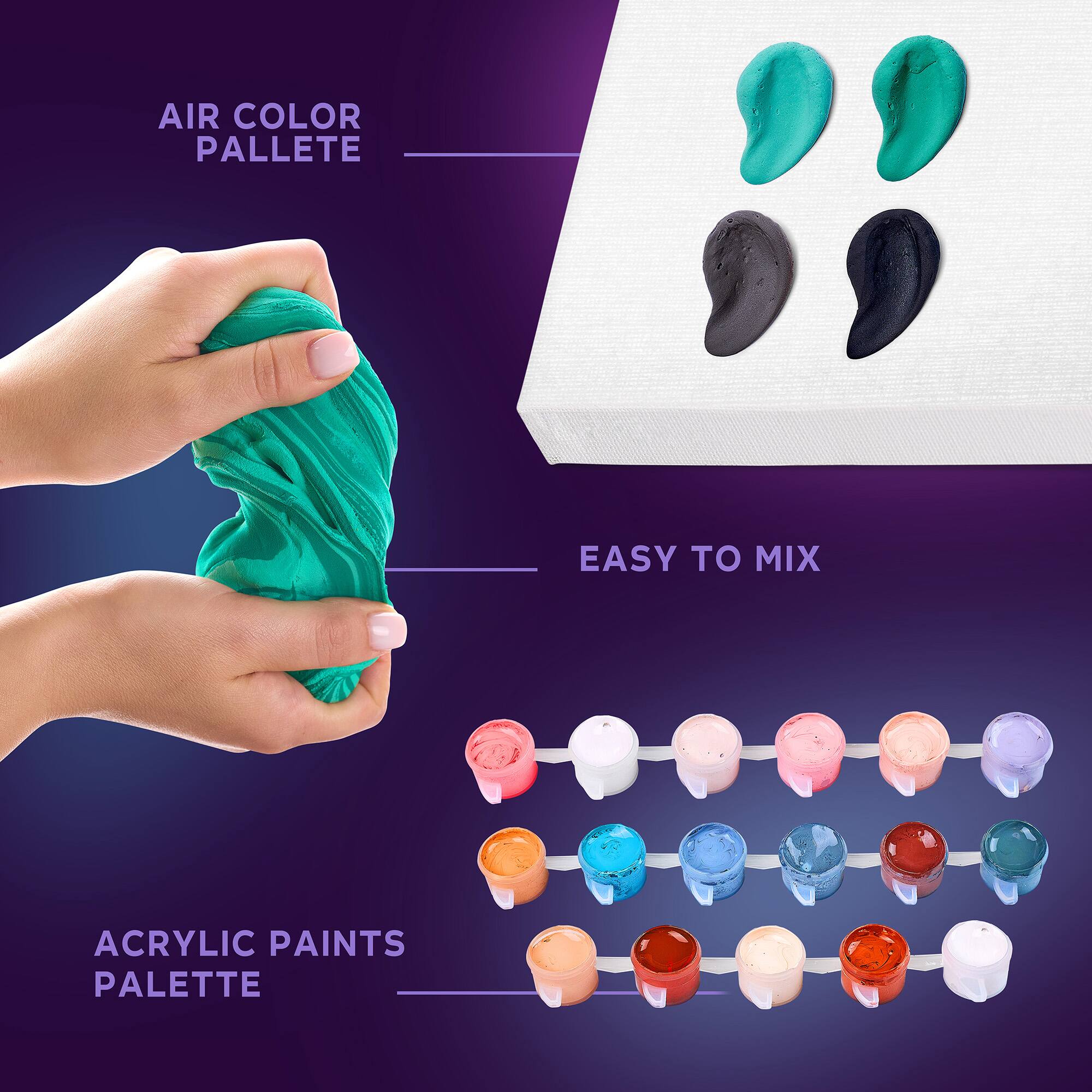 AIR COLOR PALETTE  
EASY TO MIX  
ACRYLIC PAINTS PALETTE