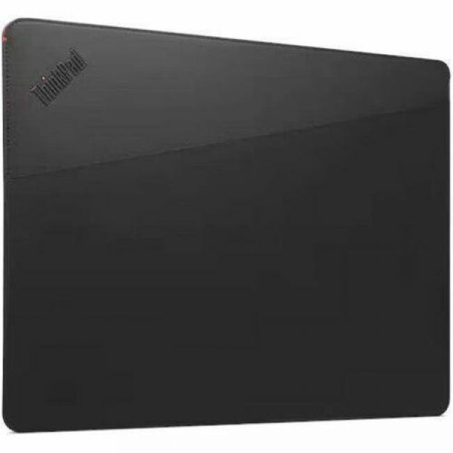 Front. Lenovo - Lenovo Carrying Case (Sleeve) for 13" to 14" Notebook, Smartphone, Cable, Accessories - Black - Leather, Plastic, Bamboo - Black.