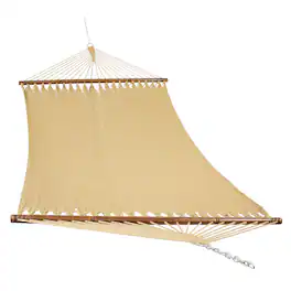 Sunnydaze - 2-Person Polyester Rope Hammock with Spreader Bars - Tan