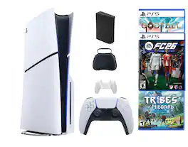Playstation 5 Slim Disc Bundle With FC26 Game + 2 Bonus Games & Accessories - PlayStation 5