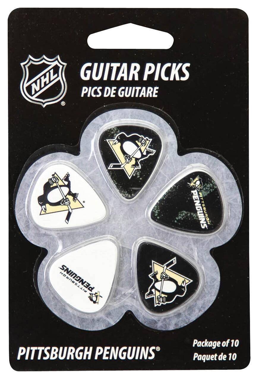 Woodrow - Pittsburgh Penguins Guitar Picks (10-Pack) - Yellow/Black/White - Larger Front
