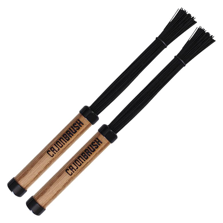 Front. Hal Leonard - Cajon Brushes (Pair) - Brown/Black.