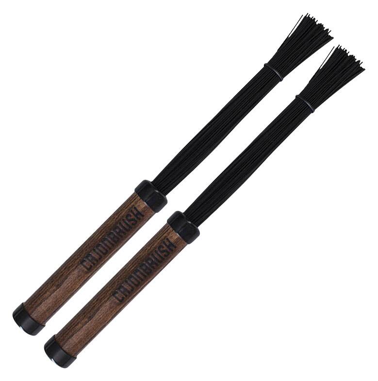 Hal Leonard - Cajon Brushes (Pair) - Dark Brown/Black - Larger Front
