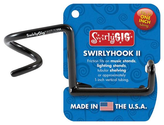 Front. SwirlyGig - SwirlyHook II Accessory Holder - Black.