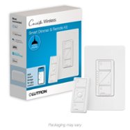 Lutron - Caseta Smart Lighting Dimmer Switch and Remote Kit for Wall and Ceiling Lights - White - Front_Zoom