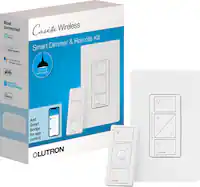 Lutron - Caseta Smart Lighting Dimmer Switch and Remote Kit for Wall and Ceiling Lights - White - Front_Zoom
