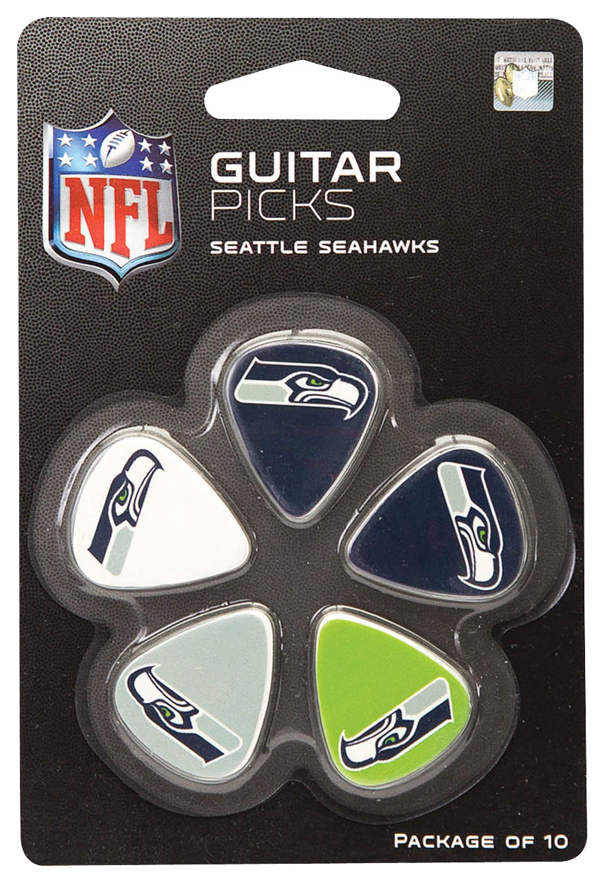 Woodrow - Seattle Seahawks Plastic Guitar Picks (10-Pack) - Blue/White/Green