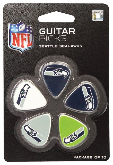 Woodrow – Seattle Seahawks Plastic Guitar Picks (10-Pack) – Blue/White/Green