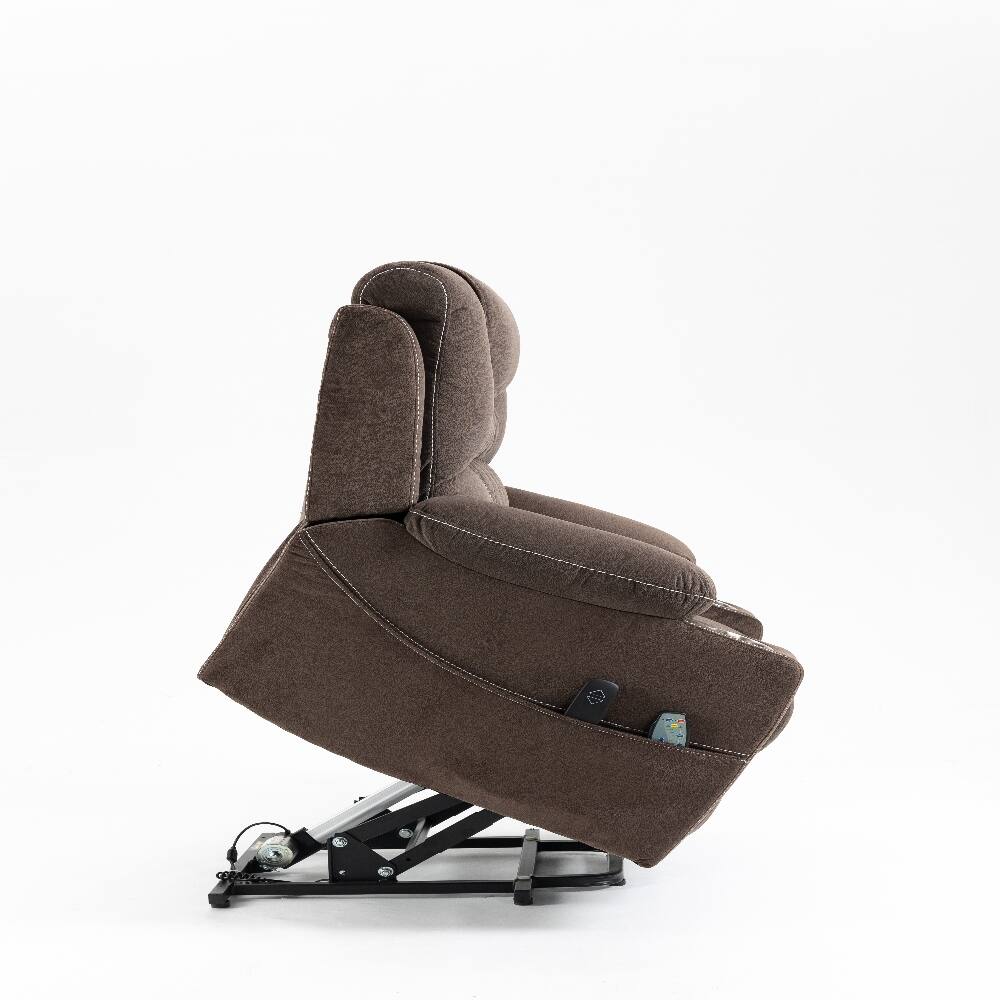 Angle. Ropilly - Ropilly power lift recliner for elderly, oversized heavy duty recliner with dual motor - Coffee.