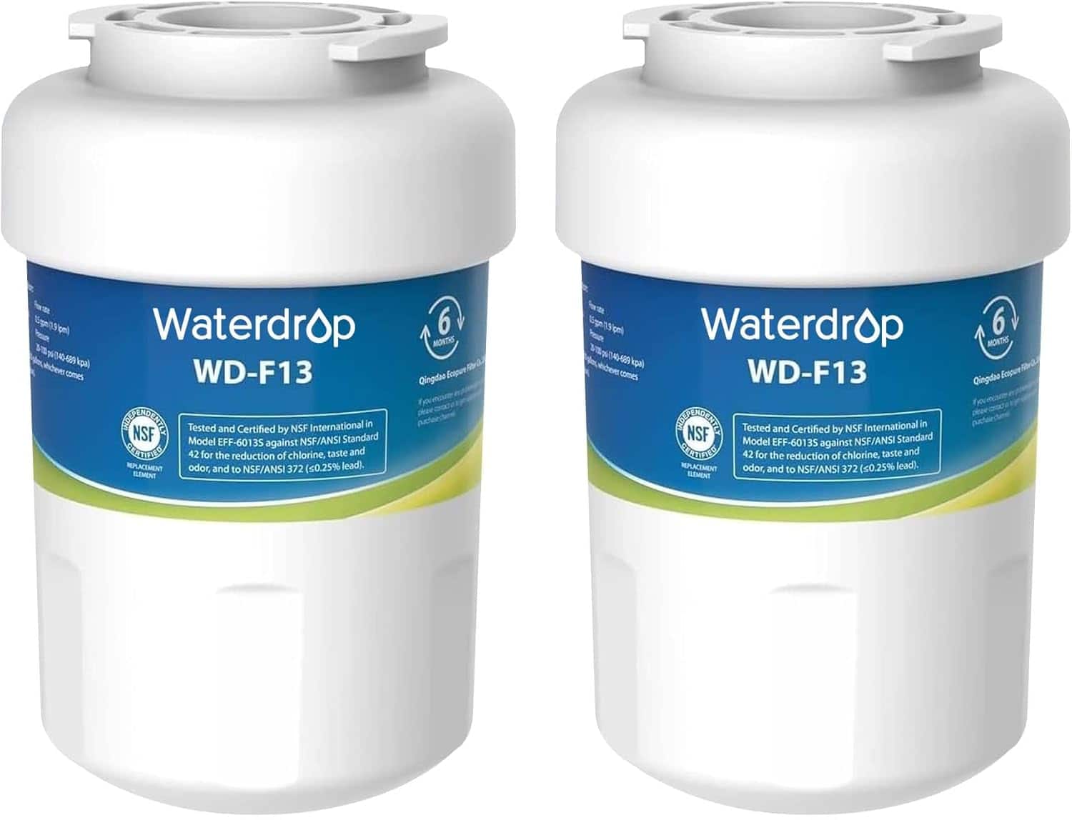 Waterdrop - WD-F13 Replacement for GE® MWF® Water Filter, SmartWater®,2 pack - White