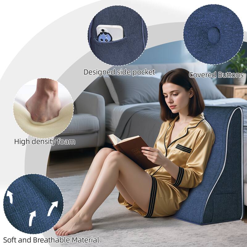 Designed side pocket, Covered buttons, High density foam, Soft and Breathable Material