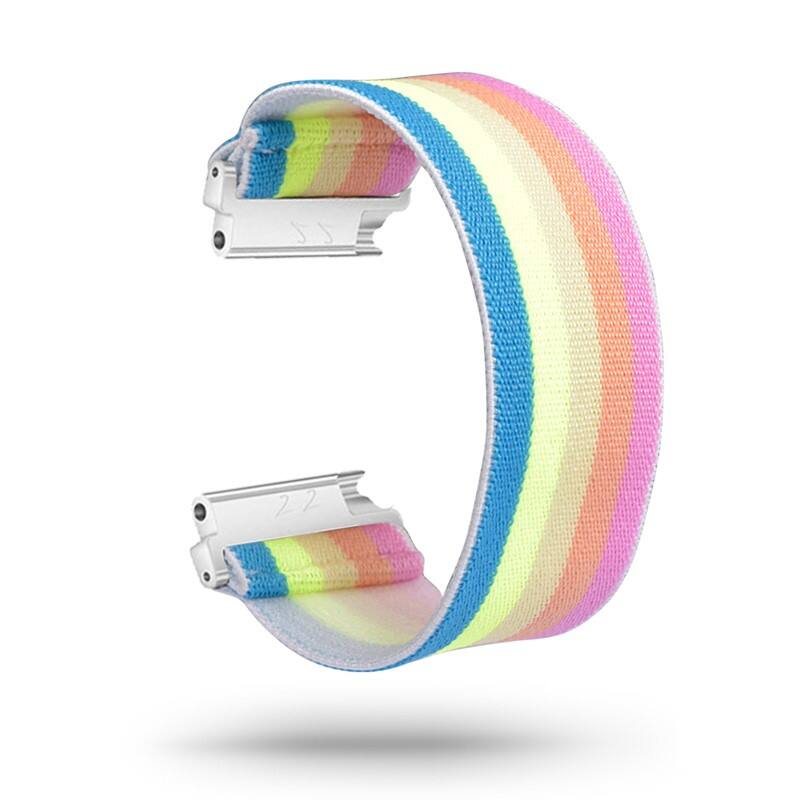StrapsCo - Stretch Band Nylon Watch Strap For Fitbit Versa & Versa 2 - Bright Rainbow price history on PriceWatchPro