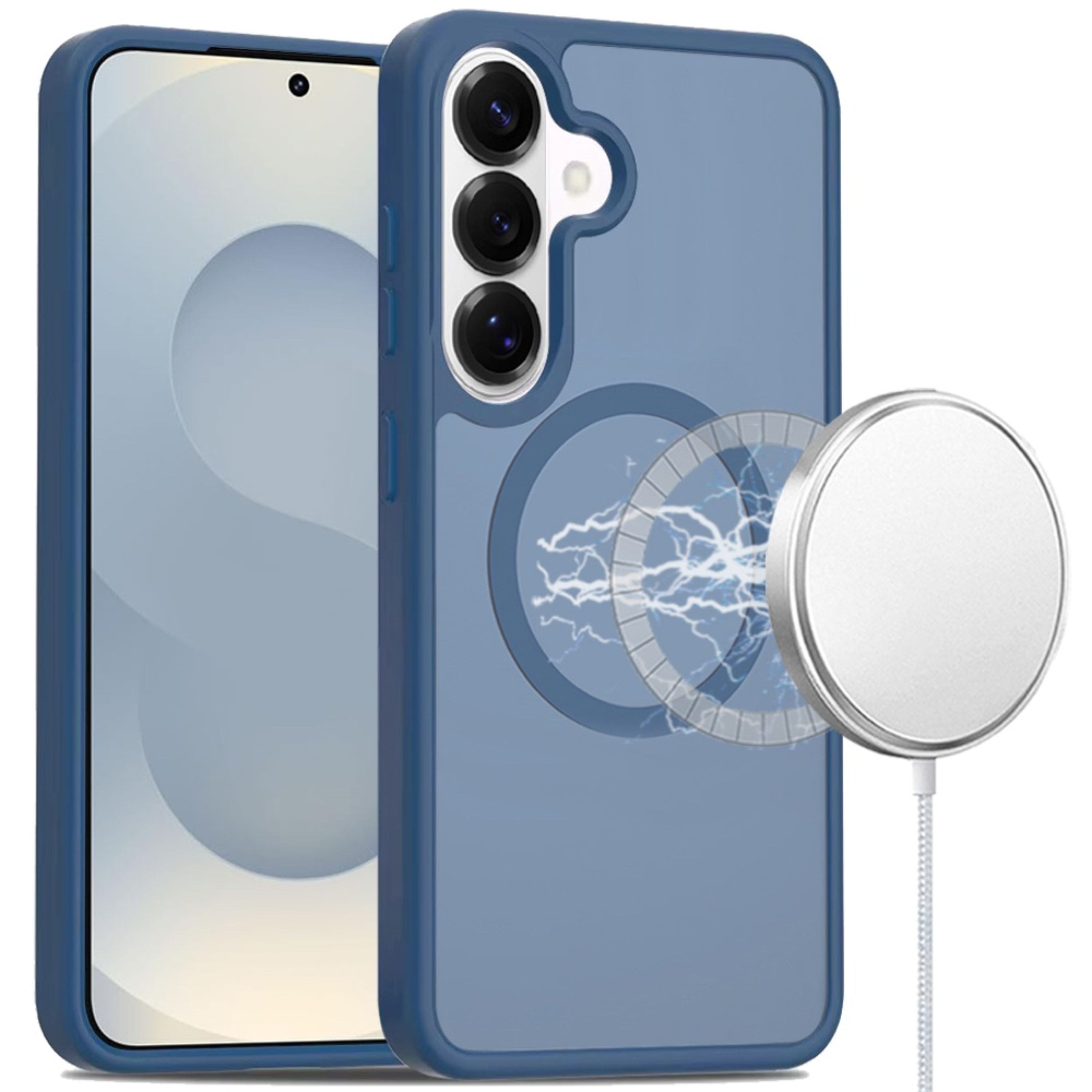 Kitcheniva - Smooth Translucent Magnetic Circle Case With Tempered Glass For Samsung S26 Plus - Navy Blue price history on PriceWatchPro