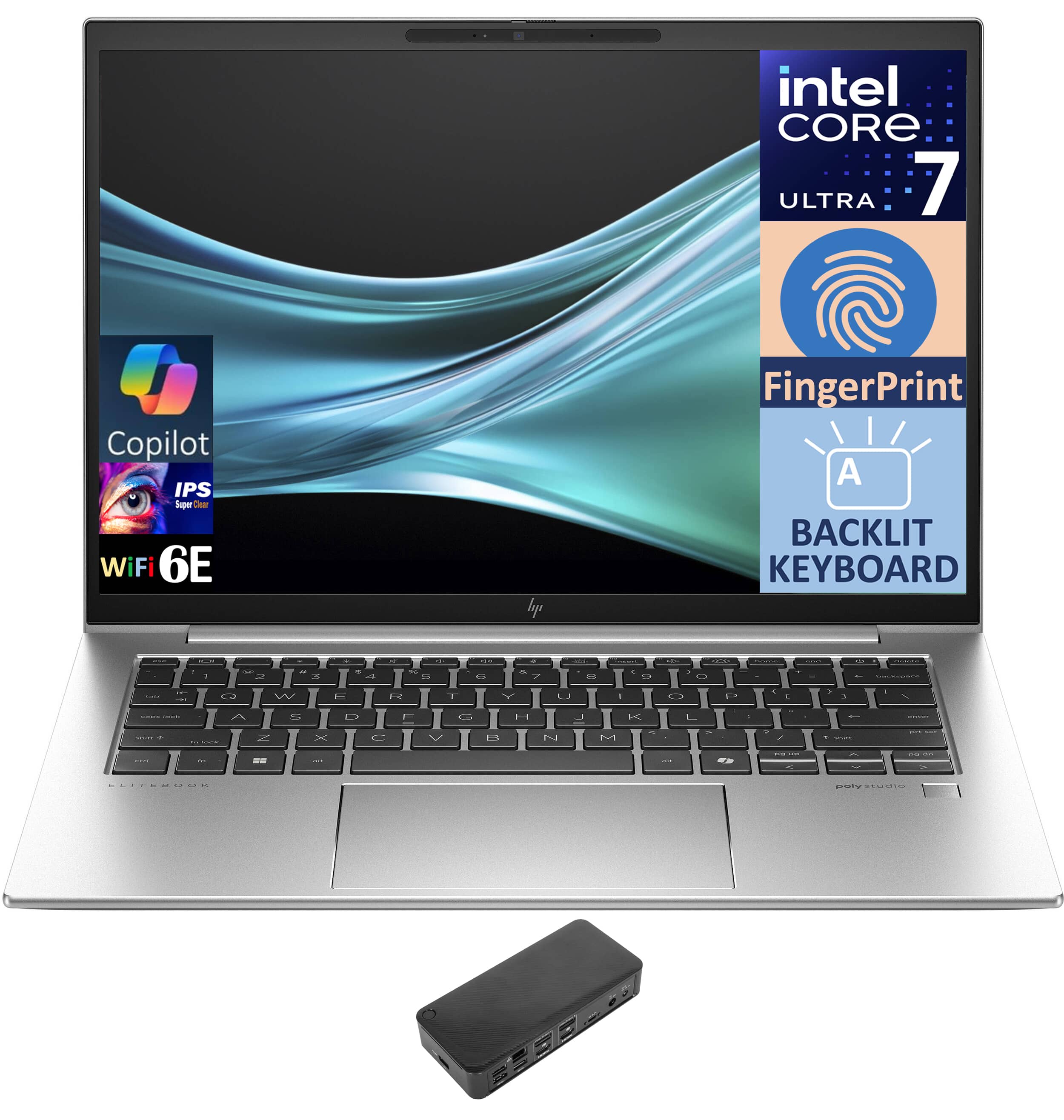 Intel Core Ultra 7  
Copilot  
IPS Super Bright  
WiFi 6E  
FingerPrint  
Backlit Keyboard