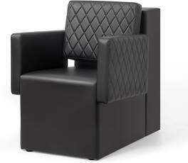 Winado - Professional Salon Hair Dryer Chair Barber Chair with Quilted Design & Soft Cushion Seat & Armrest Fit for Hooded Dryer - Black