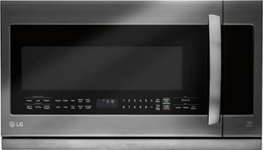 LG - 2.2 Cu. Ft. Over-the-Range Microwave with Sensor Cooking and ExtendaVent 2.0 - Black Stainless Steel - Front_Zoom